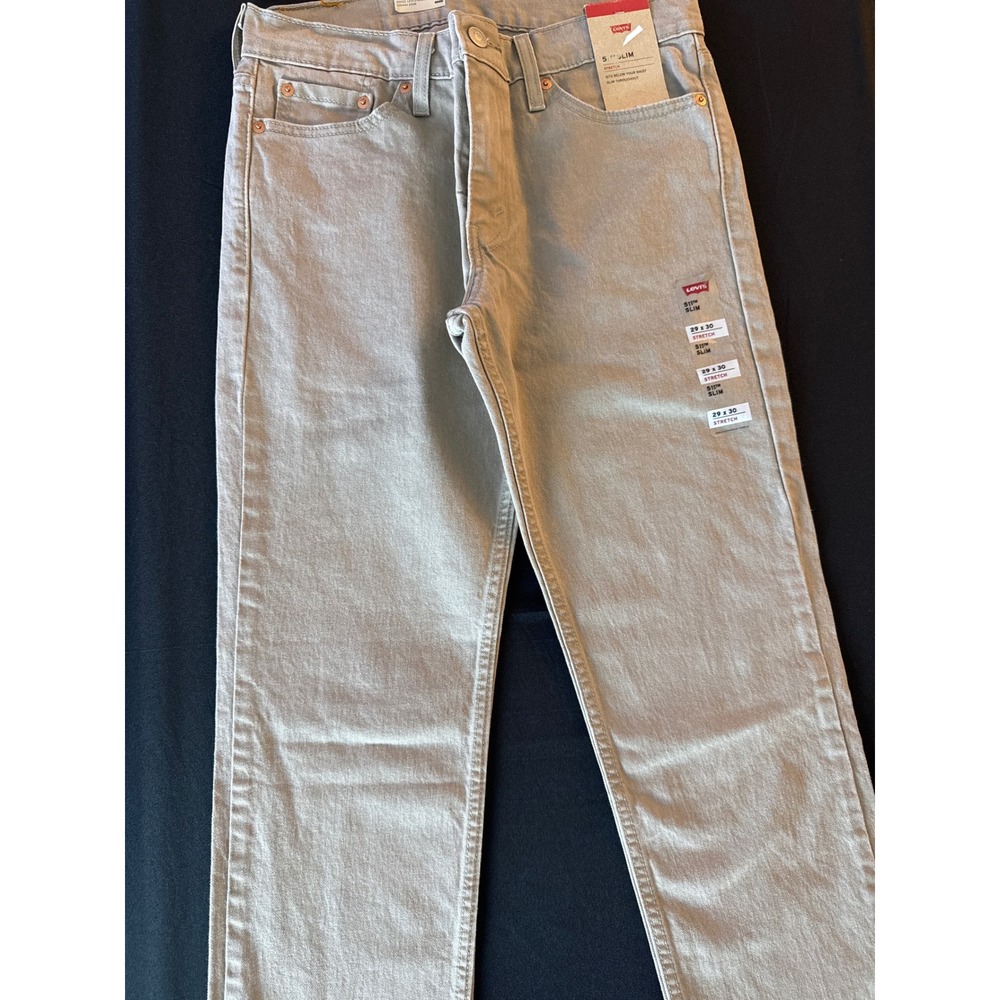 Levis 511 Slim Fit Mens Jeans 29x30 Khaki Grey Stretch Denim 045115878 NWT - Picture 2 of 15